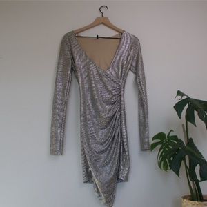 Sparkly silver mini Blanc dress size small
